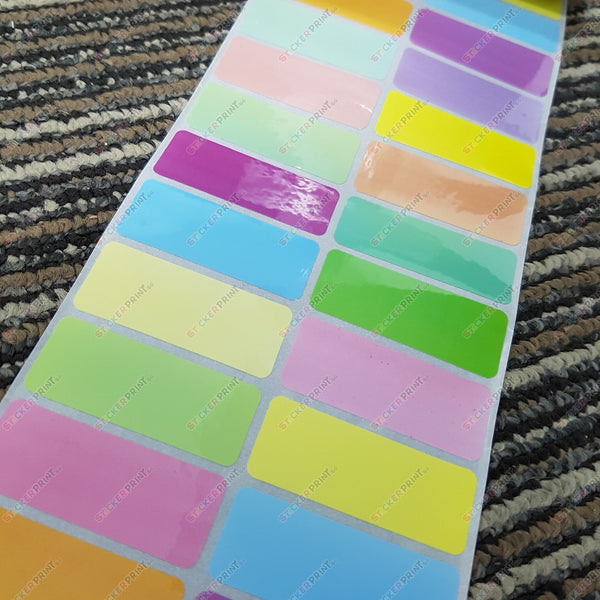 Large Plain Coloured Name Stickers