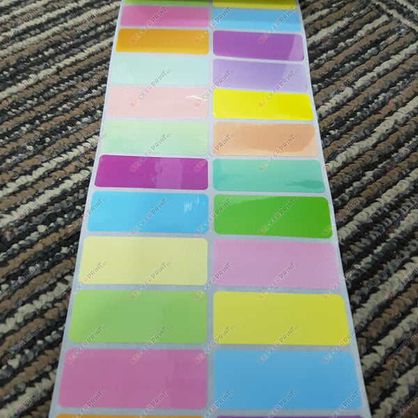 Large Plain Coloured Name Stickers