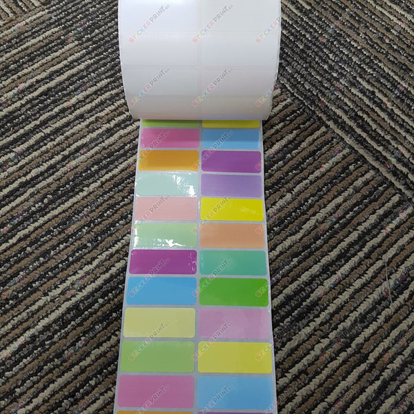 Large Plain Coloured Name Stickers