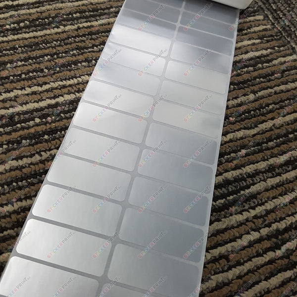 Large Plain Silver Name Stickers