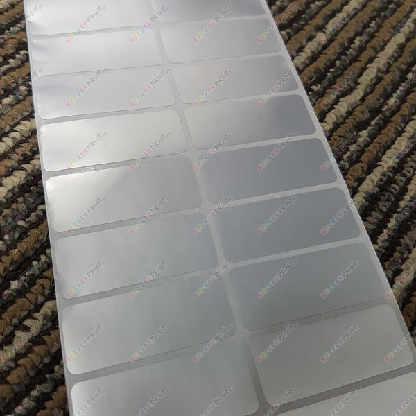Large Plain Silver Name Stickers