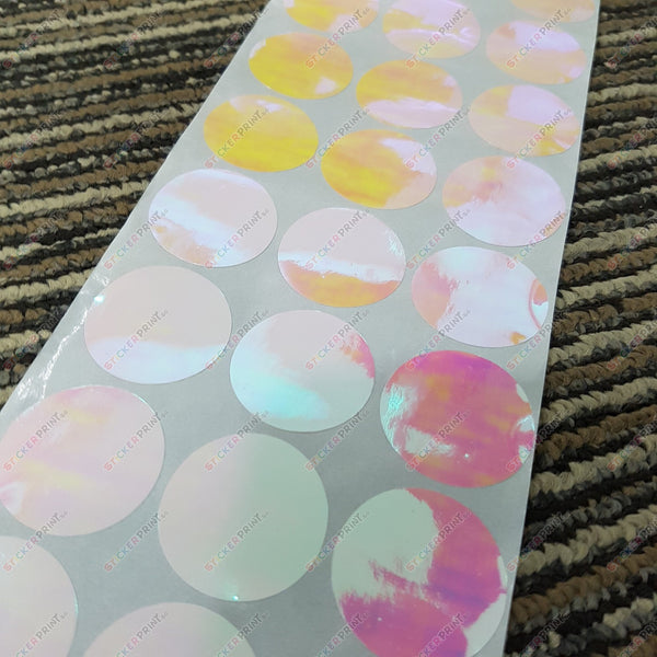 Others Plain Round Rainbow Name Stickers