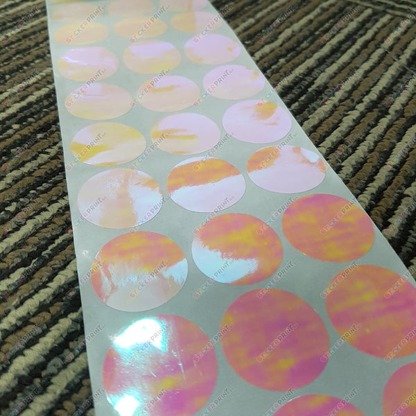 Others Plain Round Rainbow Name Stickers