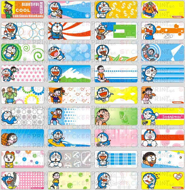 Small Doraemon Name Stickers