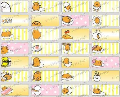 Small Gudetama Name Stickers