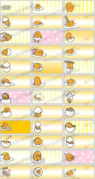 Medium Gudetama Name Stickers