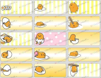 Medium Gudetama Name Stickers