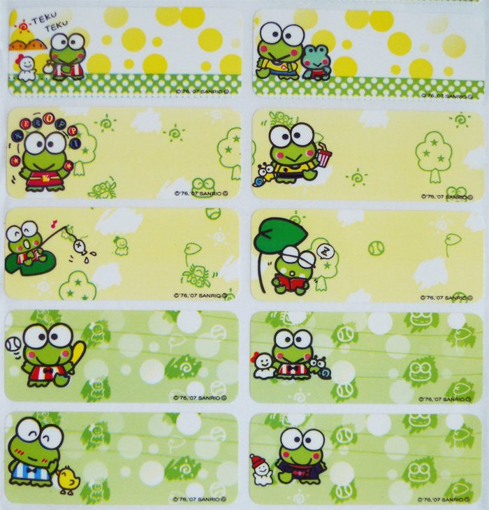 Large Keroppi Name Stickers