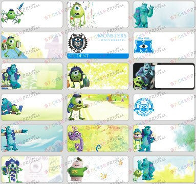 Medium Monster University Name Stickers