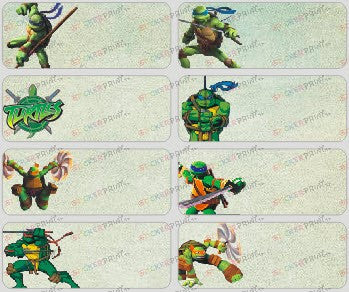 Large Ninja Turtles Name Stickers