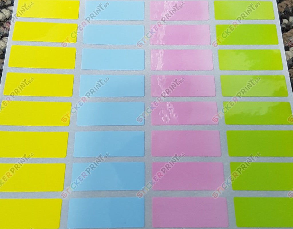 Small Plain Coloured Name Stickers