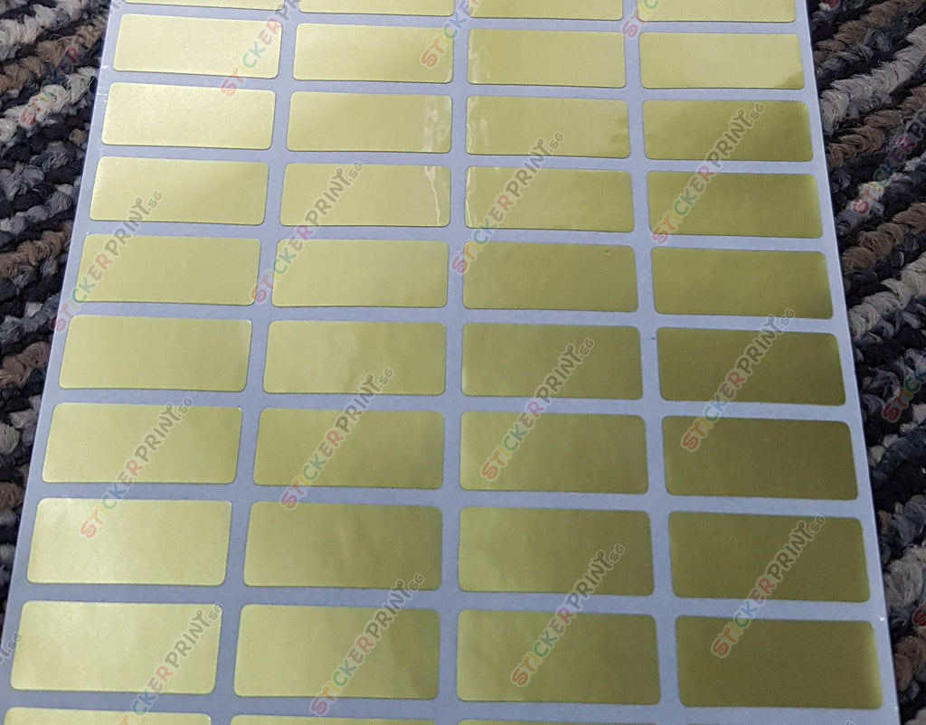 Small Plain Gold Name Stickers