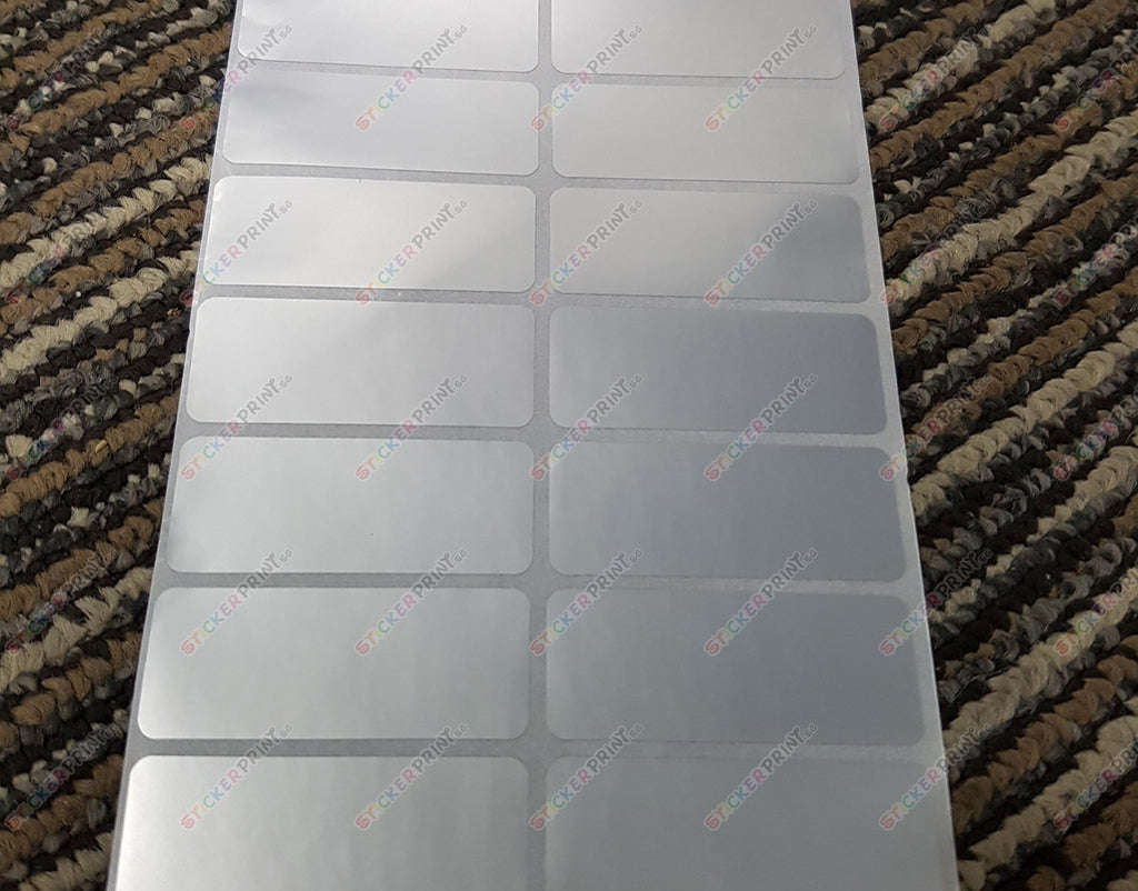 Large Plain Silver Name Stickers