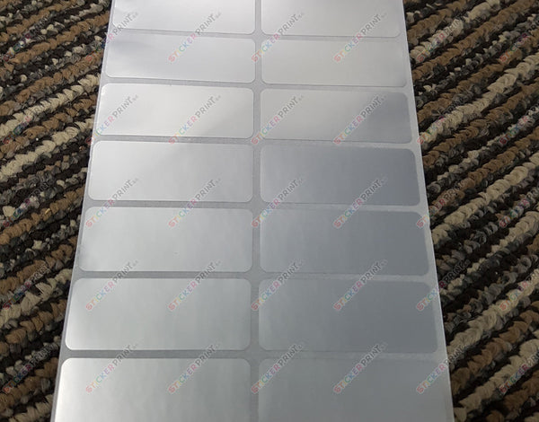 Large Plain Silver Name Stickers