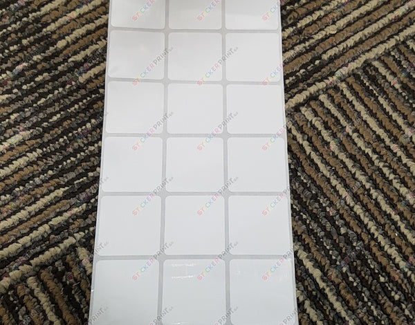 Others Plain Square White Name Stickers