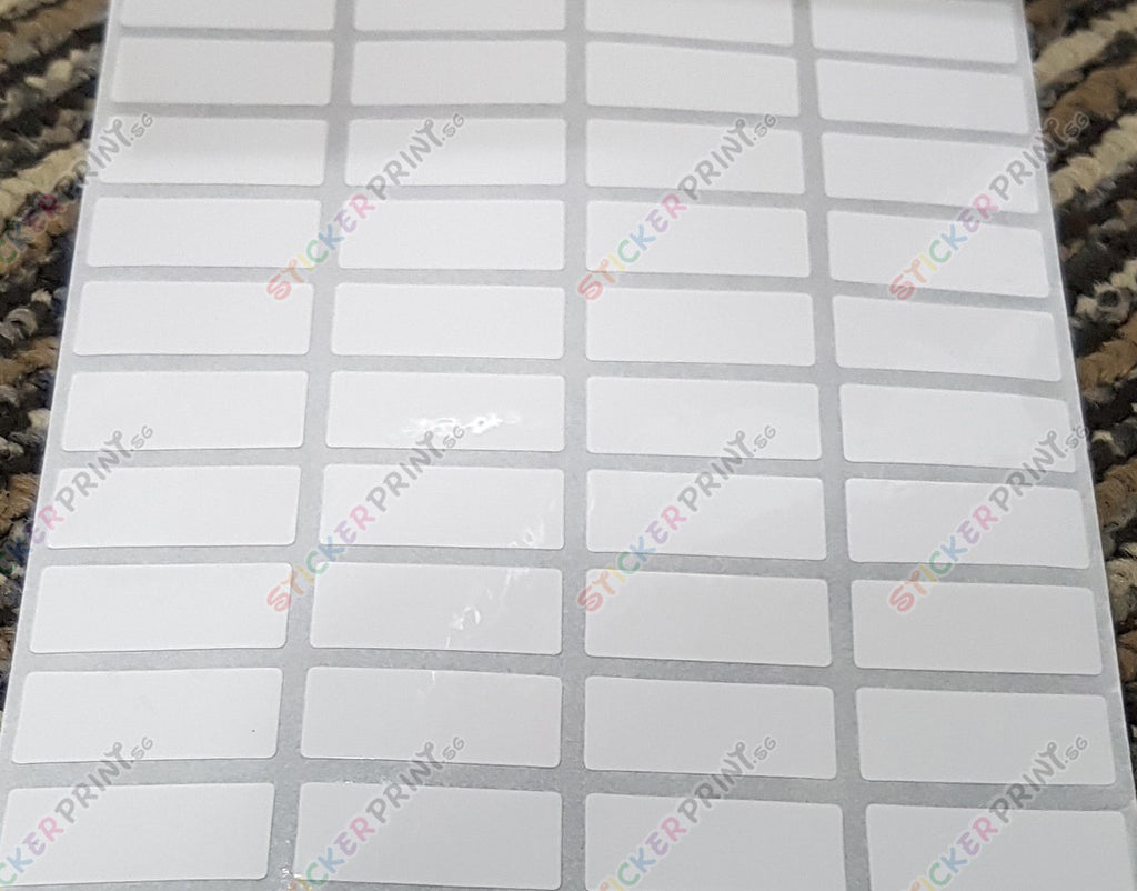 Small Plain White Name Stickers