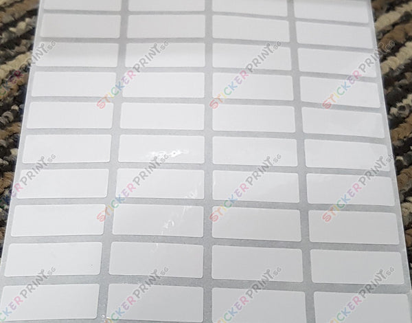 Small Plain White Name Stickers