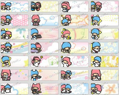 Small Little Twin Star Name Stickers