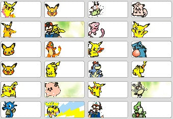 Small Pokemon Name Stickers