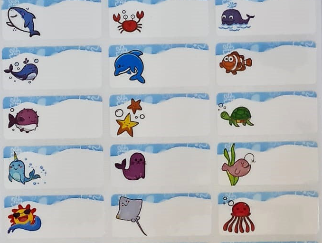 Medium Ocean Animals Name Stickers