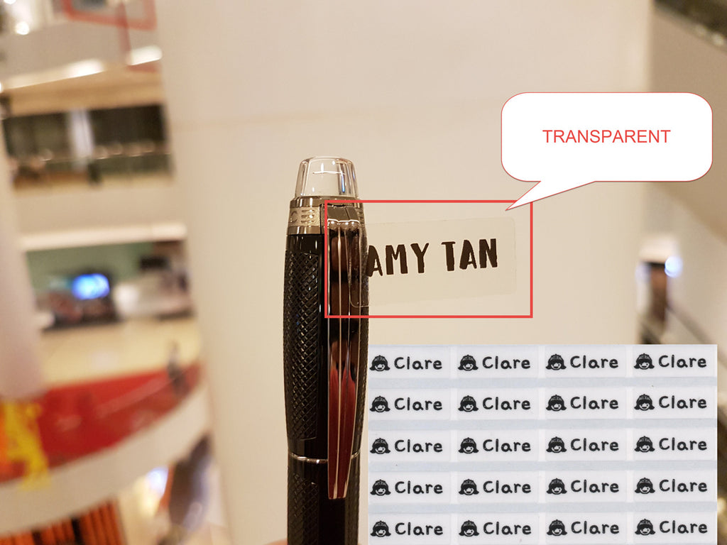 Small Plain Transparent Name Stickers