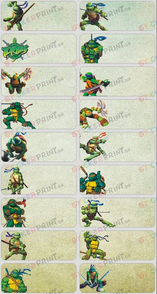 Large Ninja Turtles Name Stickers