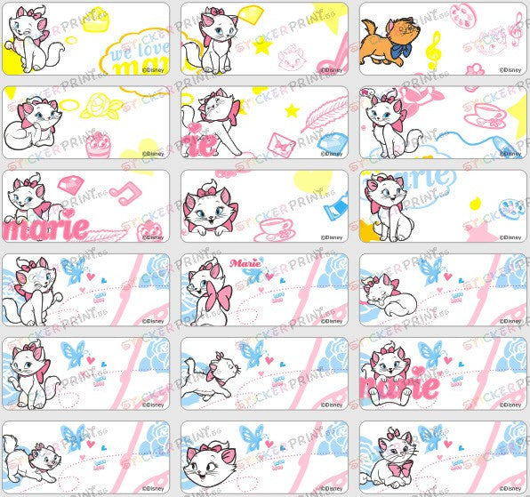 Medium Marie Cat Name Stickers