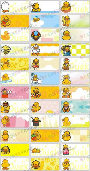 Medium Yellow Duck Name Stickers