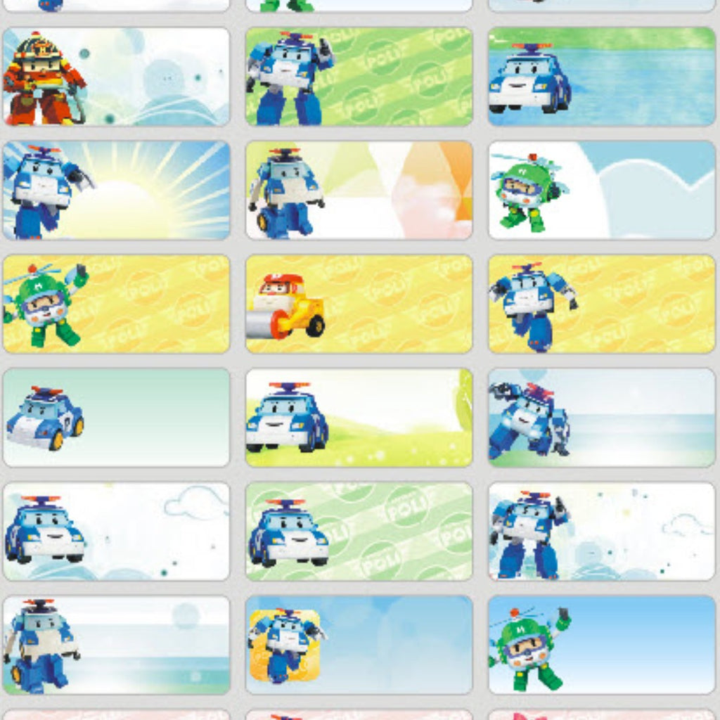 Medium Robocar Police Name Stickers